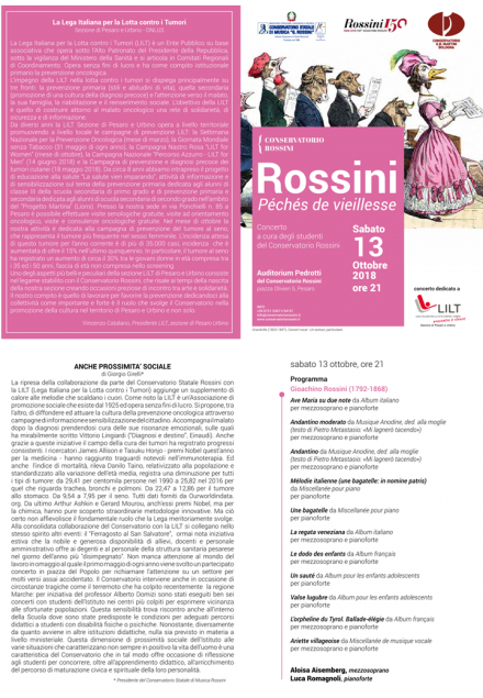 Concerto "Rossini Péchés de vieillesse", 13 ottobre 2018 -  LILT